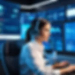 A modern call center interface showcasing advanced features