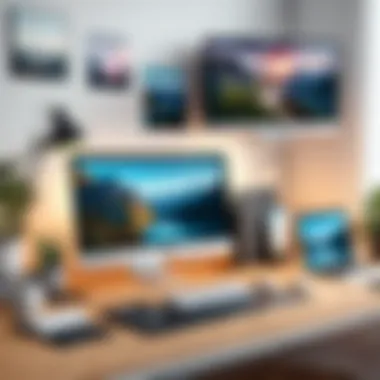 Designer's Creative Workspace Creative workspace with a graphic designer using editing software
