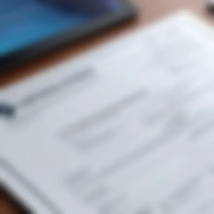 Close-up of certification documents on a desk