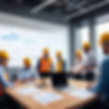 Collaboration in Construction Management Team meeting in a construction office