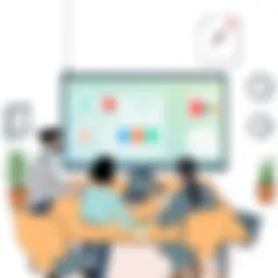 A digital marketing strategy meeting with diverse tools and resources