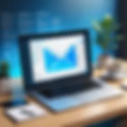 Visual representation of email program features and functionalities