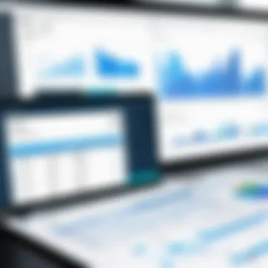Financial Reports from Expense Tracking Software Illustration of financial reports generated by expense tracking software