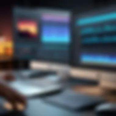 Professional Editing Software Interface A sleek interface of professional video editing software