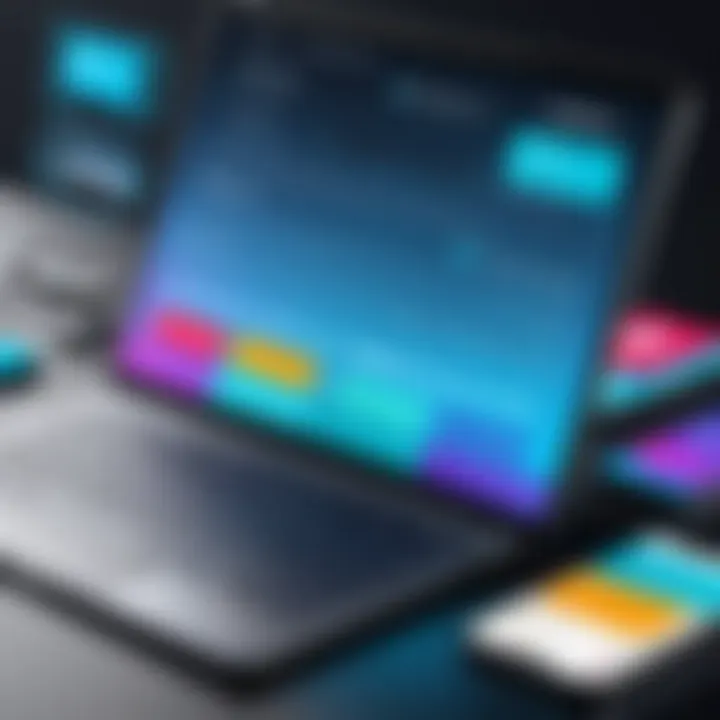 Illustration of various e-commerce features
