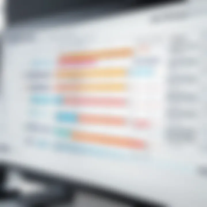 Gantt chart illustrating project timelines and dependencies