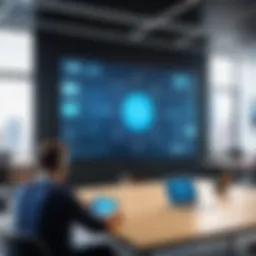 A virtual classroom setup integrating technology and traditional teaching methods