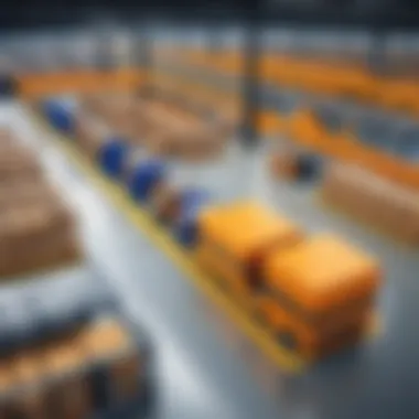 A high-tech warehouse with automated logistics solutions