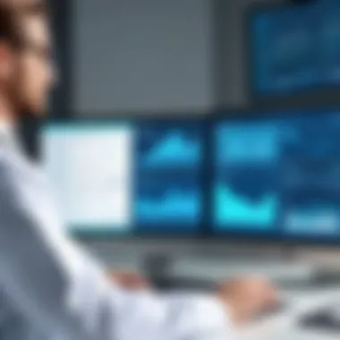 Healthcare Professional Evaluating Software Features Healthcare professional analyzing software features