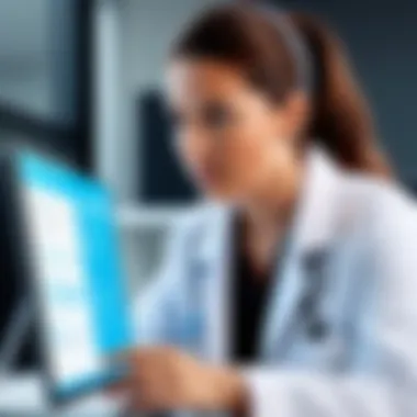 A healthcare administrator analyzing telehealth software options