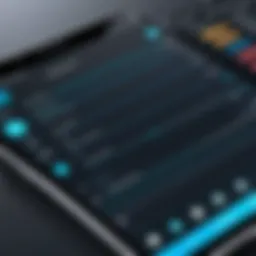 Visual representation of contact management application interface