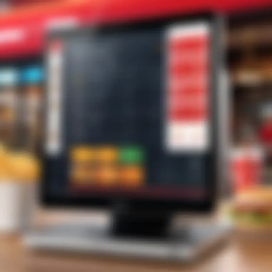 A modern fast food point of sale system interface