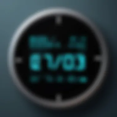 Digital Time Clock Interface Illustration depicting a digital time clock interface