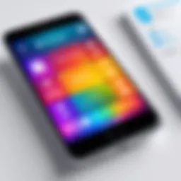 A smartphone displaying a medical flashcard app interface with vibrant colors and intuitive design.