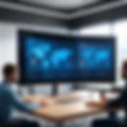 Dynamic virtual meeting environment showcasing Bluejeans interface