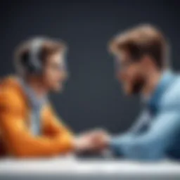 An illustration depicting the synergy between developers and recruitment agencies.