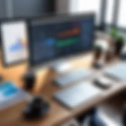 A modern workspace showcasing collaborative office software in action