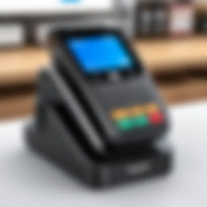 Square payment terminal in a retail setting