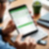 User engaging with QuickBooks Go Payment on a mobile device