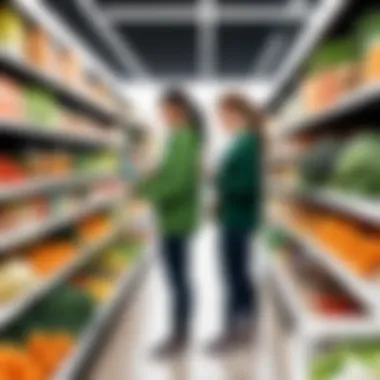 Grocery Selection on Shipt A shopper selecting groceries through the Shipt app.