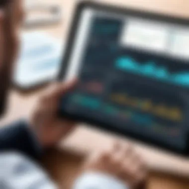 A person analyzing data on a tablet, showcasing asset management insights.