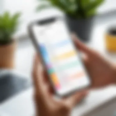 Mobile application displaying scheduling features for therapists