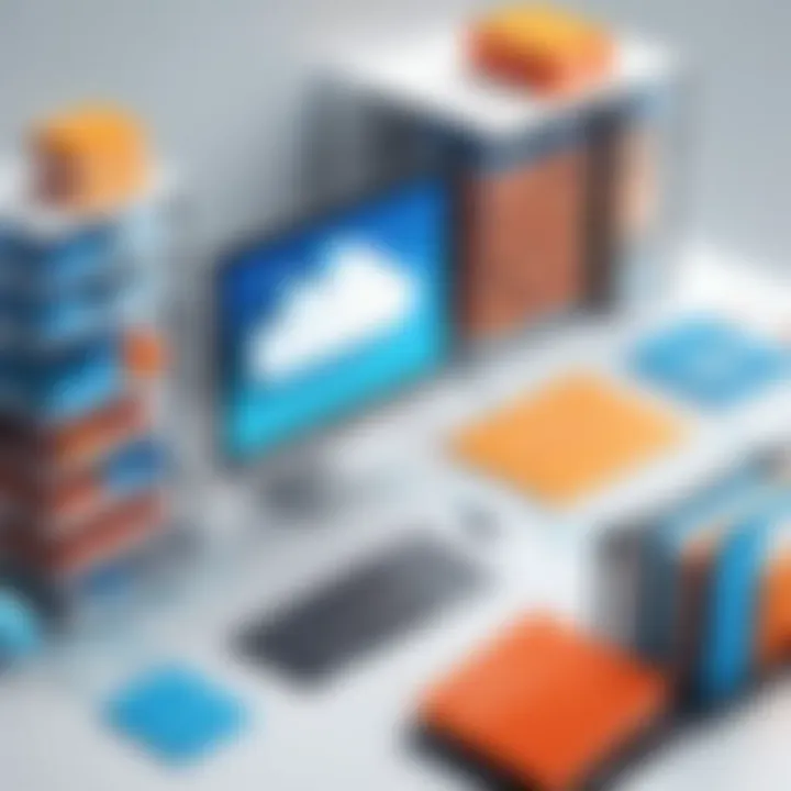 Illustration depicting a cloud-based inventory solution.