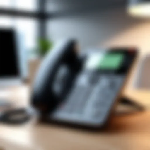 Business landline phone setup showcasing modern equipment